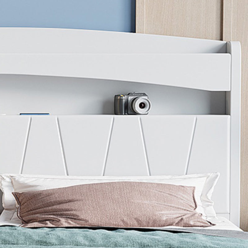 Modern Wood Bed Bookcase Included Standard Bed with Headboard