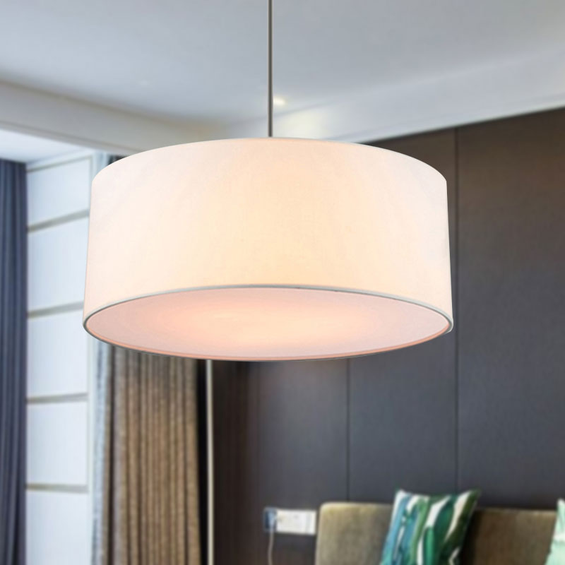Trommeldecke Anhänger leichter einfacher Stoff 12 "/16"/18 "Dia 1 Hellweiß/Schwarz/beige Hanging Lampe Kit
