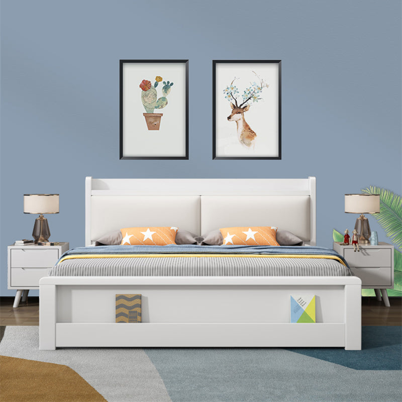 Modern Wood Bed Bookcase Included Standard Bed with Headboard for Bedroom