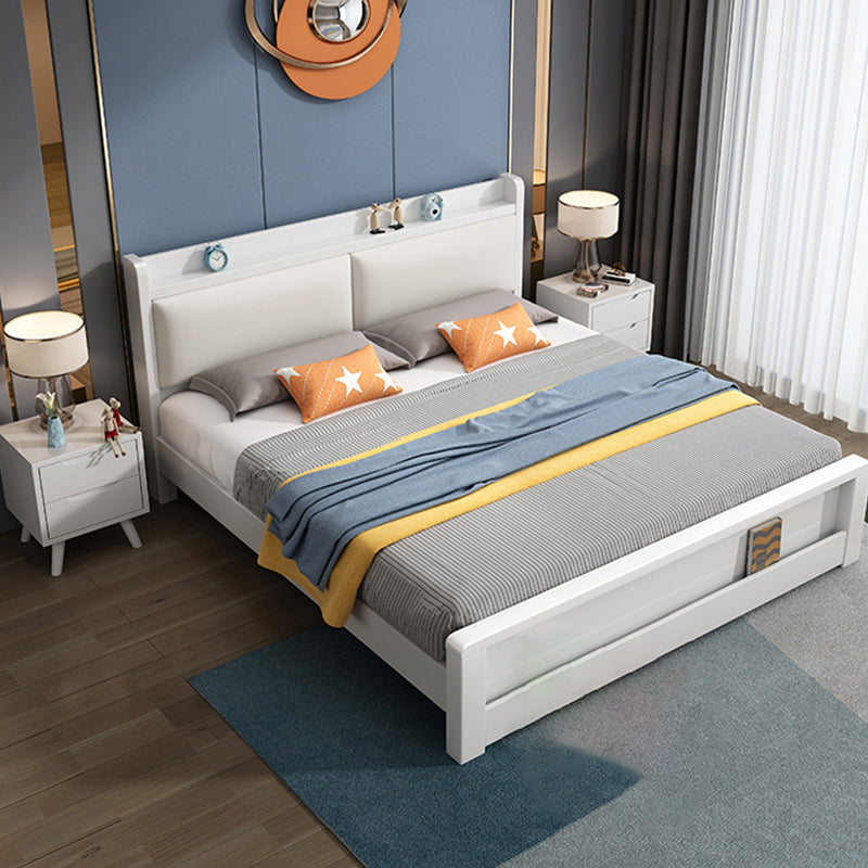 Modern Wood Bed Bookcase Included Standard Bed with Headboard for Bedroom