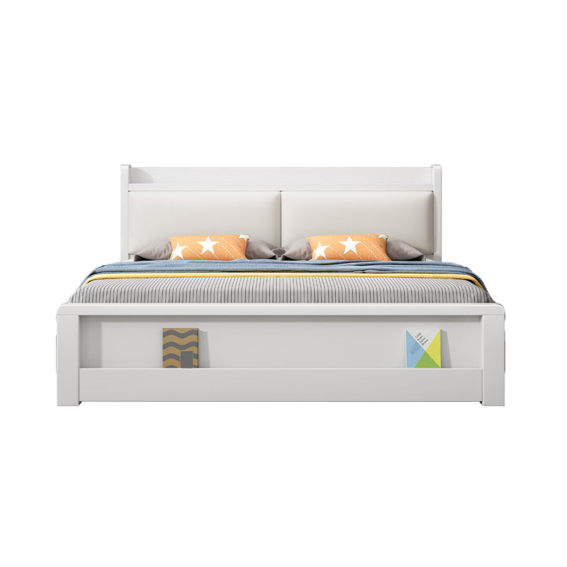 Modern Wood Bed Bookcase Included Standard Bed with Headboard for Bedroom