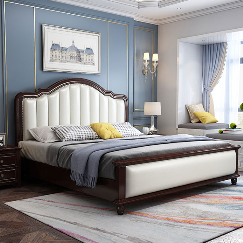 Glam Solid Wood Mattress Included with Headboard Arched Panel Bed