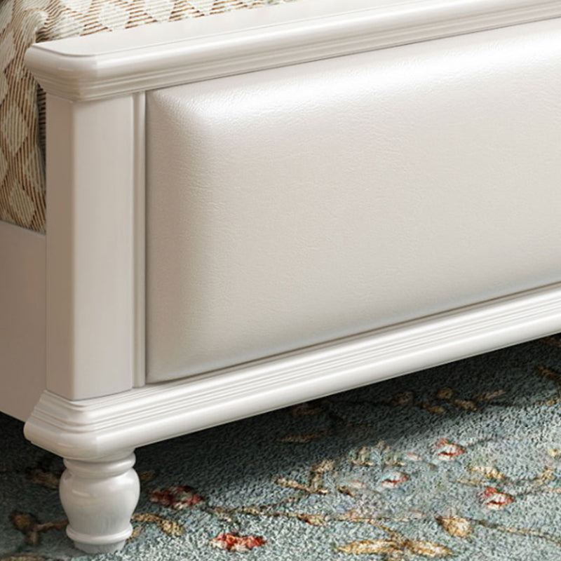 Glam Solid Wood Mattress Included with Headboard Arched Panel Bed