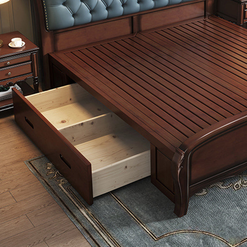 84.65 inch Wide Contemporary Panel Bed Espresso Standard Bed with Headboard