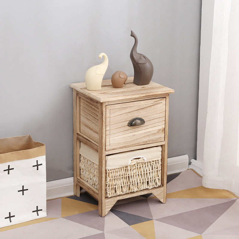 Contemporary Accent Chest with Drawers and Baskets in Natural