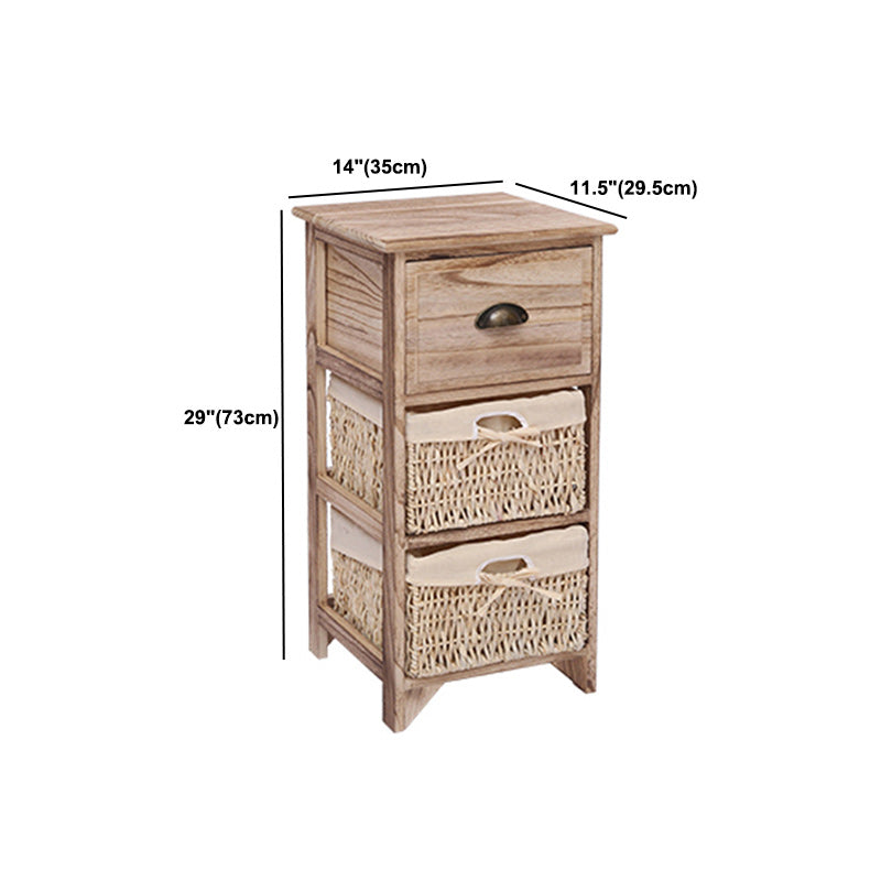 Contemporary Accent Chest with Drawers and Baskets in Natural