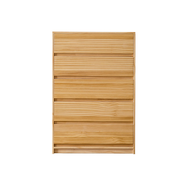 Mid-Century Modern Chest with 5 Drawers in Pine Wood Accent Chest
