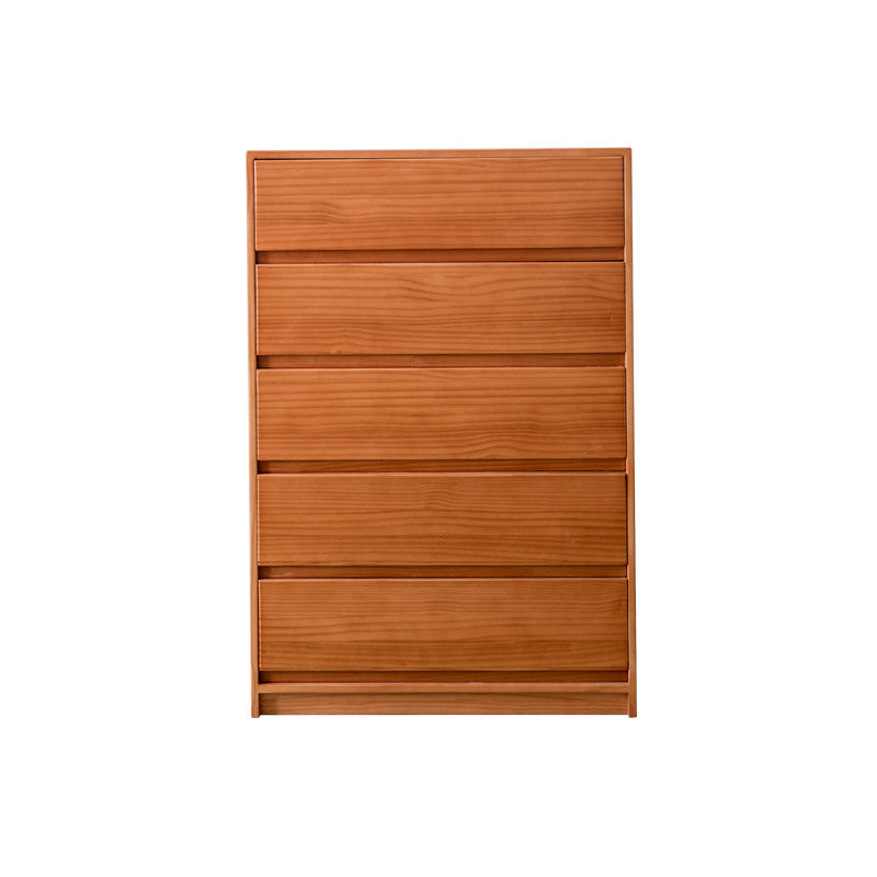 Mid-Century Modern Chest with 5 Drawers in Pine Wood Accent Chest