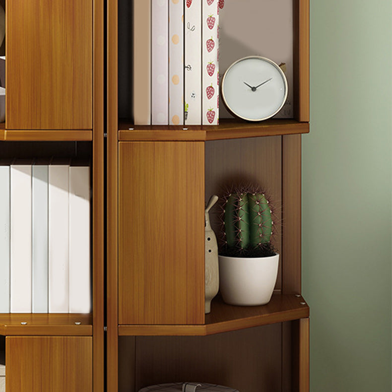 Mid-Century Modern Corner Cabinet with Shelves and Straight Legs in Brown
