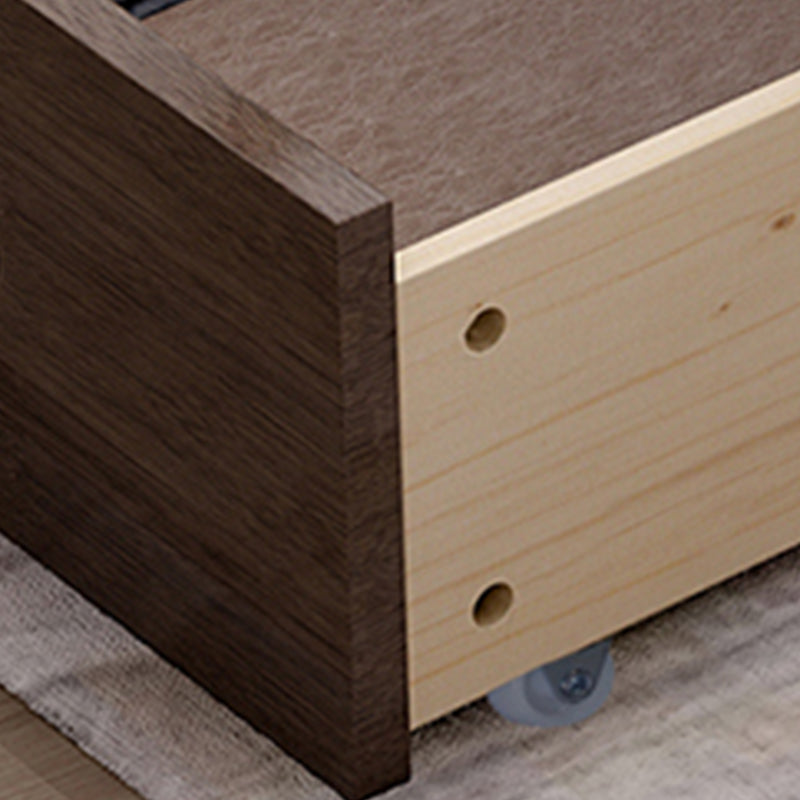 Traditional Wood Standard Bed Espresso Bed Frame with Headboard