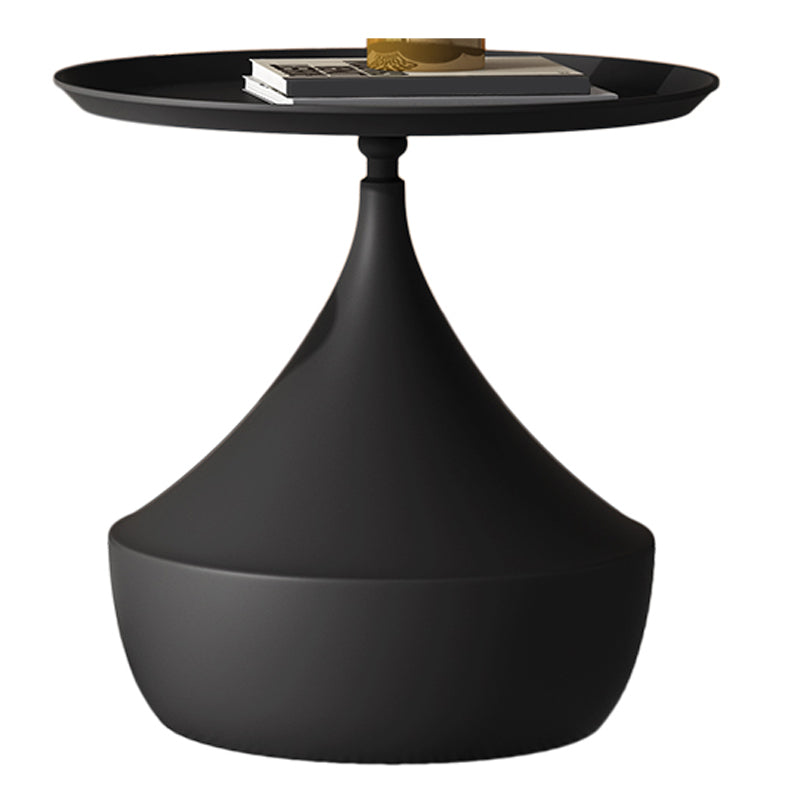 Mid-Century Round Iron Coffee Table Set Pedestal Tray Top Cocktail Table