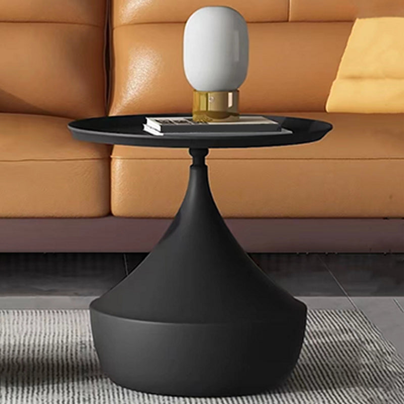 Mid-Century Round Iron Coffee Table Set Pedestal Tray Top Cocktail Table