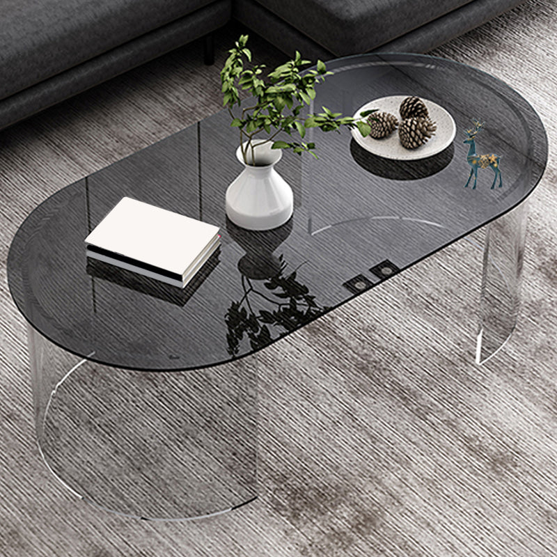 Modern Coffee Table 17.71" High Coffee Table with Acrylic 2 Legs
