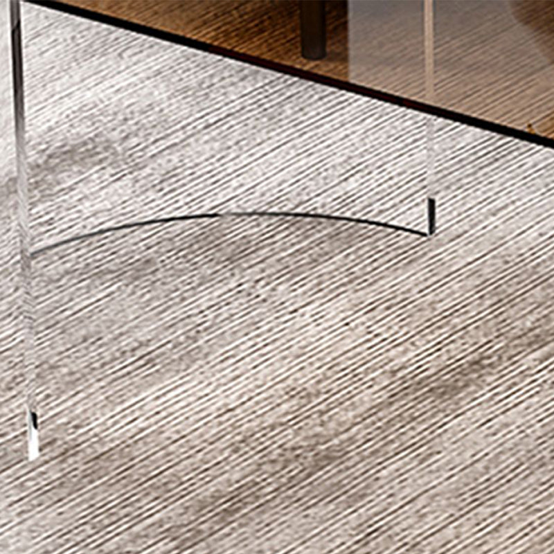 Modern Coffee Table 17.71" High Coffee Table with Acrylic 2 Legs