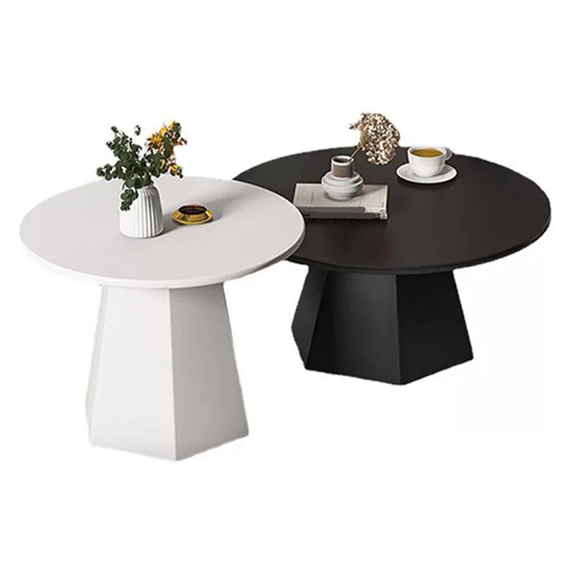 Mid-Century Modern Round Metal Coffee Table Set Pedestal Simple Cocktail Table