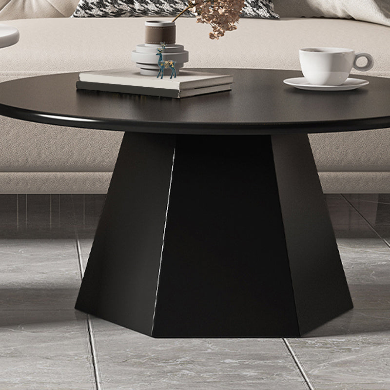 Mid-Century Modern Round Metal Coffee Table Set Pedestal Simple Cocktail Table