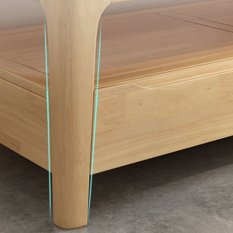 Scandinavian Solid Wood 4 Legs Coffee Cocktail Table with Shelf/Drawers