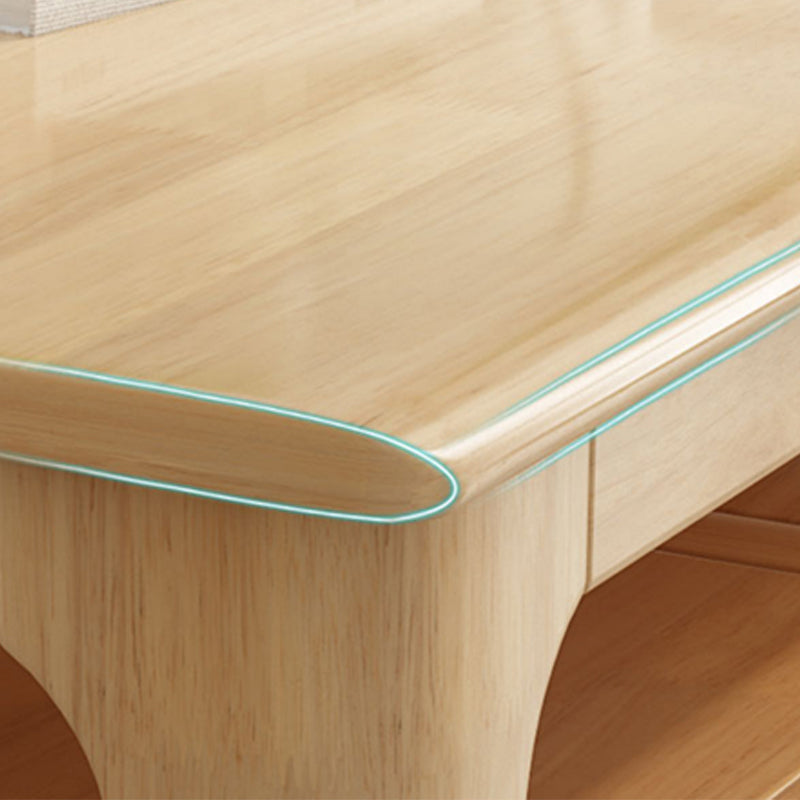 Scandinavian Solid Wood 4 Legs Coffee Cocktail Table with Shelf/Drawers