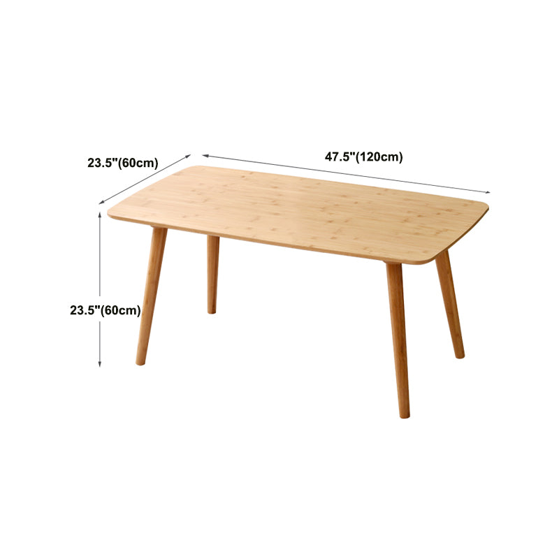 Nordic Simple 1 Single Coffee Table Rectangular Bamboo 4 Legs Cocktail Table