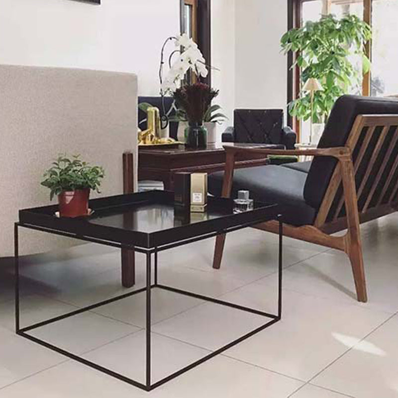 Square Iron Coffee Table Modernism Simple Frame Cocktail Table