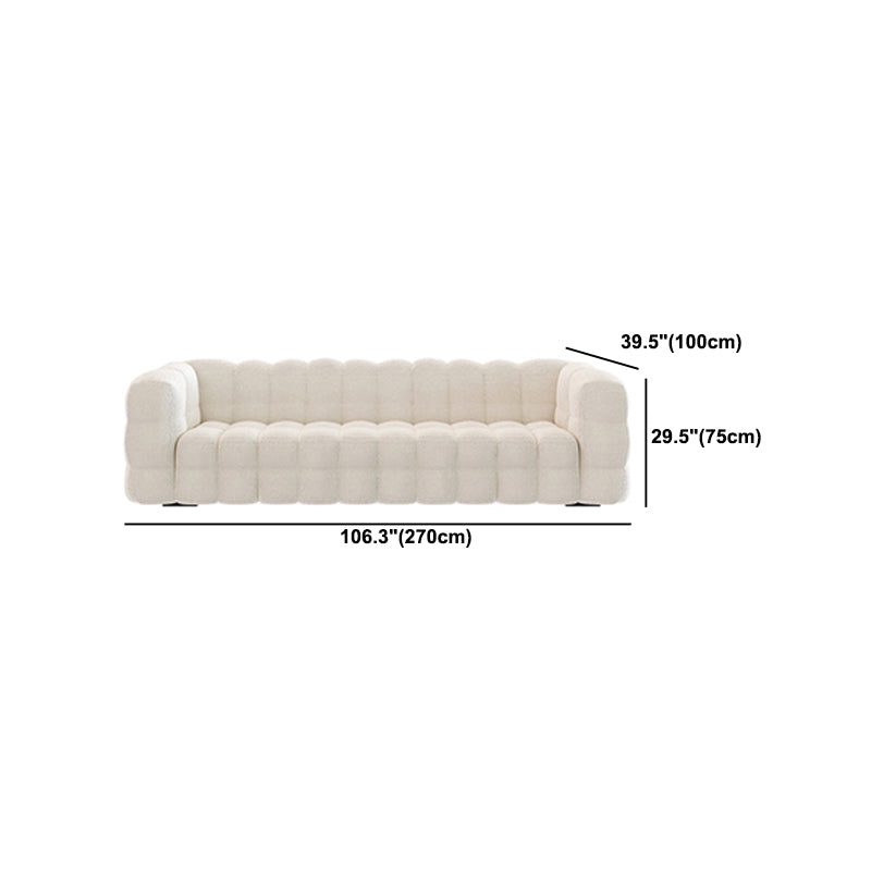 White Biscuit Back Sofa Stain Resistant Modern Tuxedo Arm Sofa