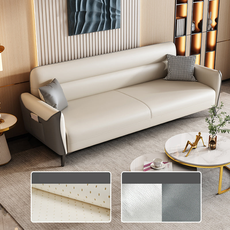 32.3" H 3-seater Faux Leather Square Arm Sofa for Living Room with storage