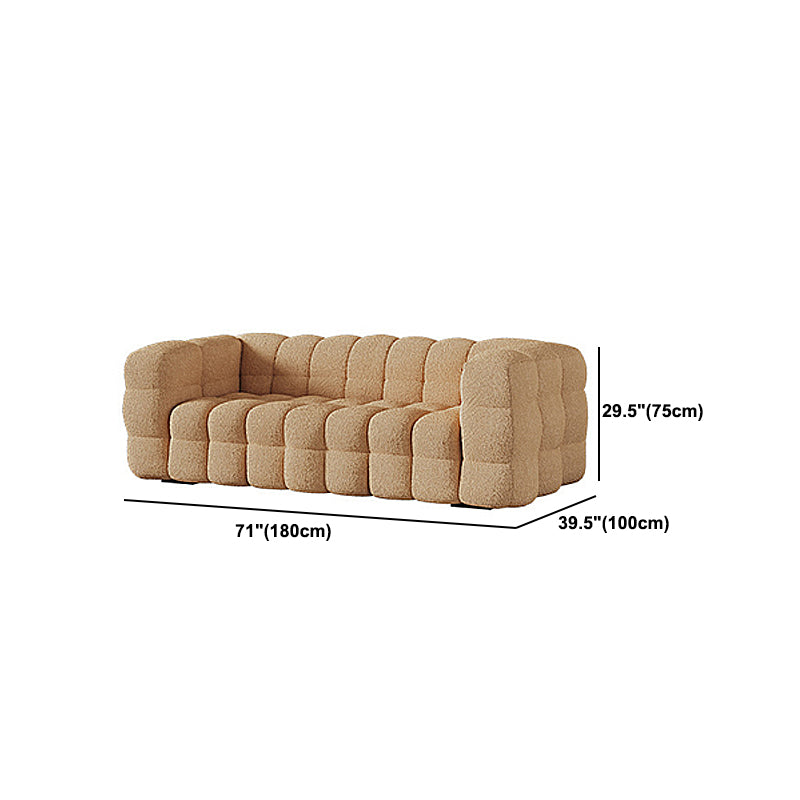 Brown Contemporary Sofa 2/3/4 Seater Tuxedo Arm Sofa with Wood Frame