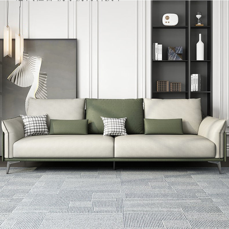 Contemporary Color Block Sofa Stain Resistant Flared Arm Sofa