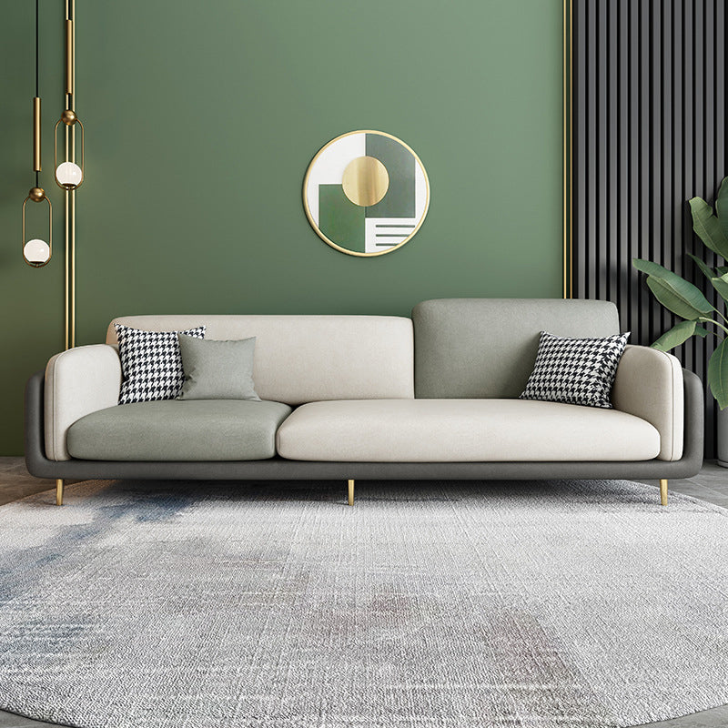 34.64" H Round Arm Sofa with 3 Pillows Modern Color Block Sofa