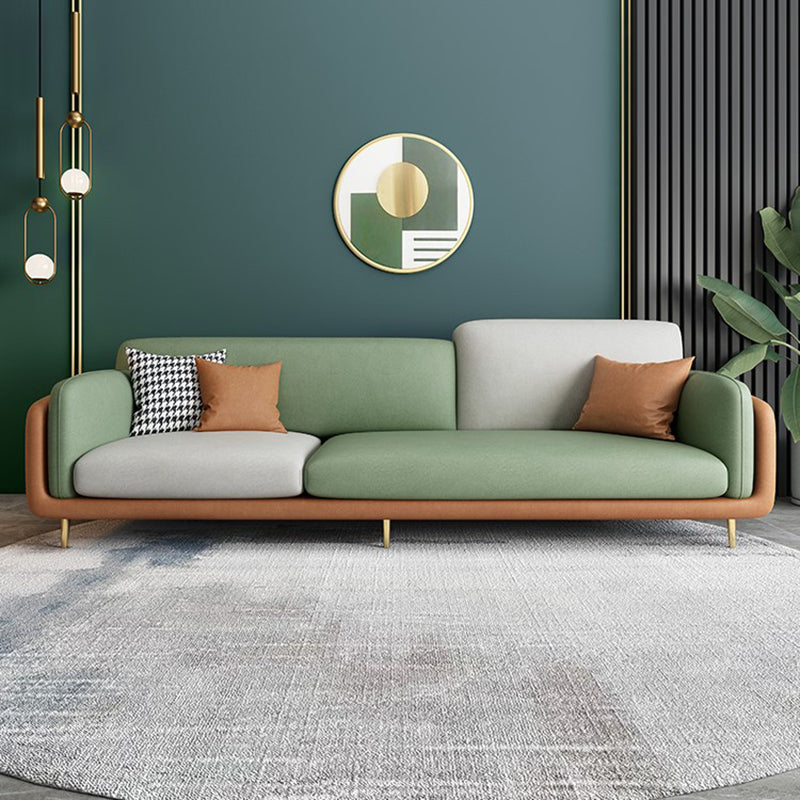 34.64" H Round Arm Sofa with 3 Pillows Modern Color Block Sofa