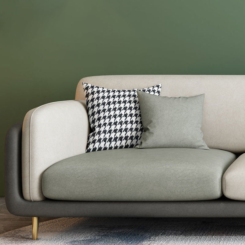 34.64" H Round Arm Sofa with 3 Pillows Modern Color Block Sofa