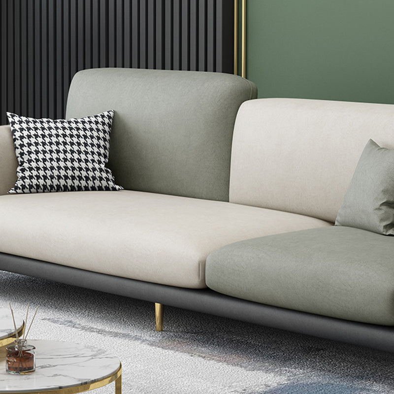 34.64" H Round Arm Sofa with 3 Pillows Modern Color Block Sofa