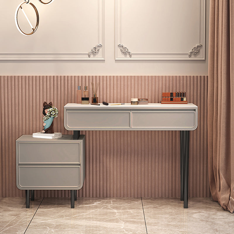 Minimalist Stone Top Vanity Table Modern Makeup Counter with 4 Drawers