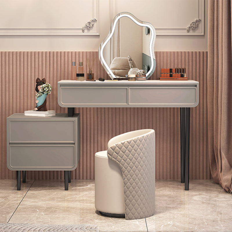 Minimalist Stone Top Vanity Table Modern Makeup Counter with 4 Drawers