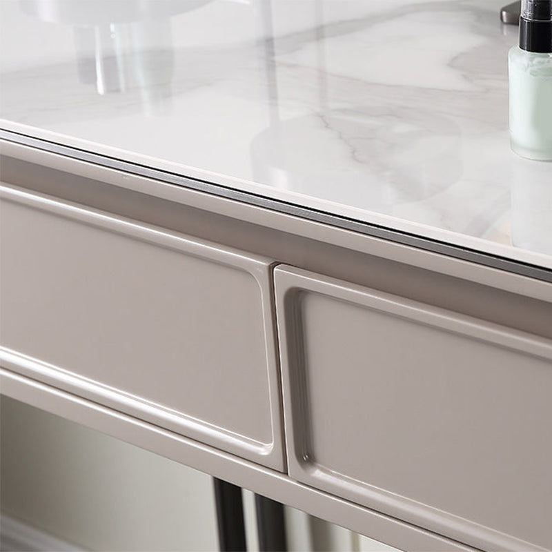 Minimalist Stone Top Vanity Table Modern Makeup Counter with 4 Drawers