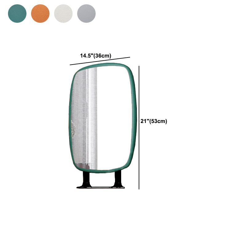 Faux Leather Vanity Makeup Dressing Table Set with Stool & Mirror - 39.37" W