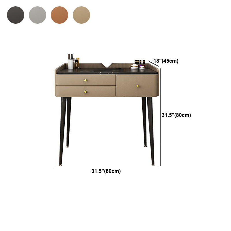 3-Drawer Modern Stone Vanity Makeup Dressing Table with Stool