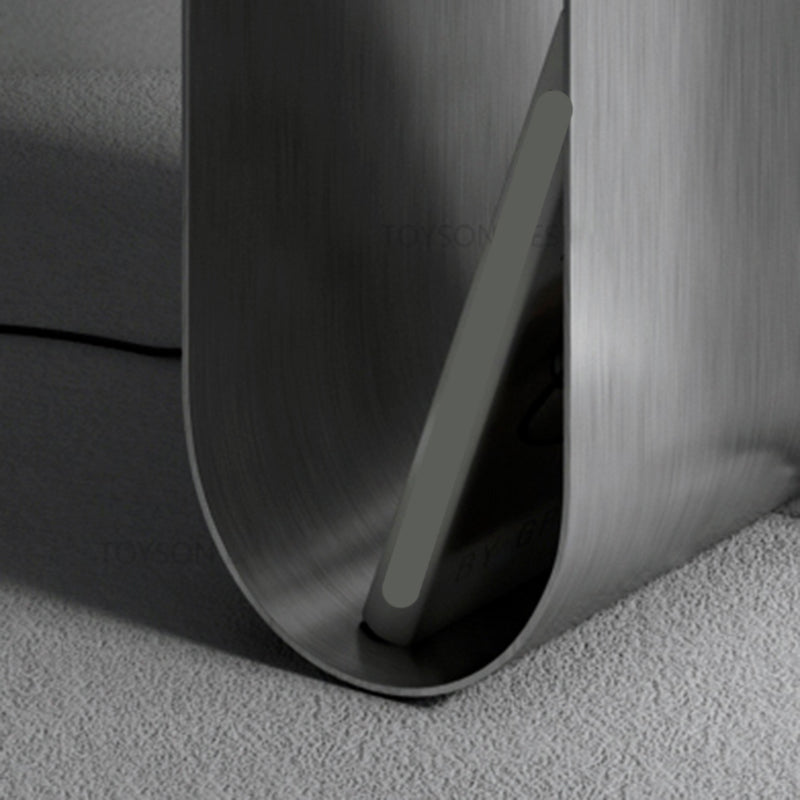 Metal Rectangle Top Side Table 14.96" Tall Abstract Base End Table with Storage