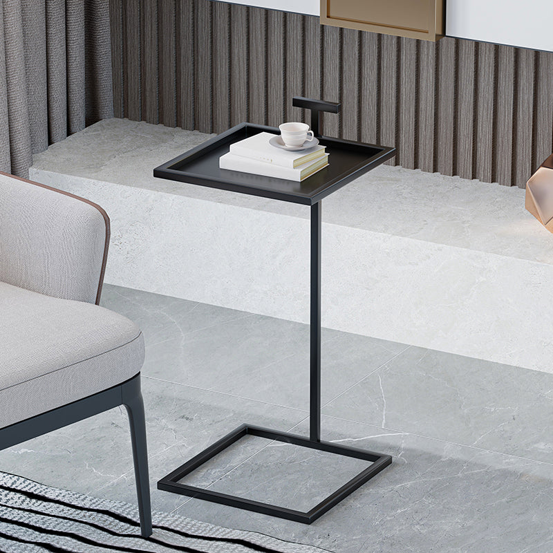 Mid-century Modern Square Tray Top Side Table 23.23" Tall Metal C End Table