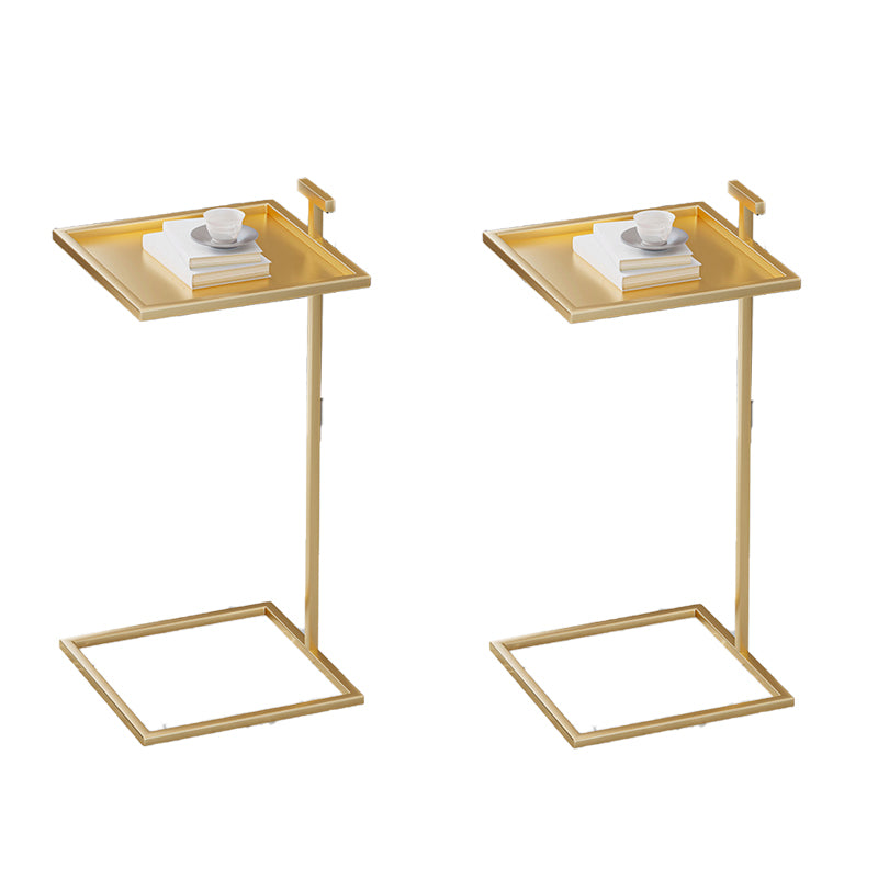 Mid-century Modern Square Tray Top Side Table 23.23" Tall Metal C End Table