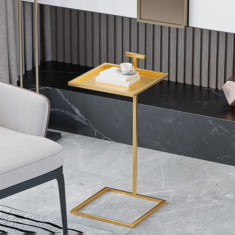 Mid-century Modern Square Tray Top Side Table 23.23" Tall Metal C End Table