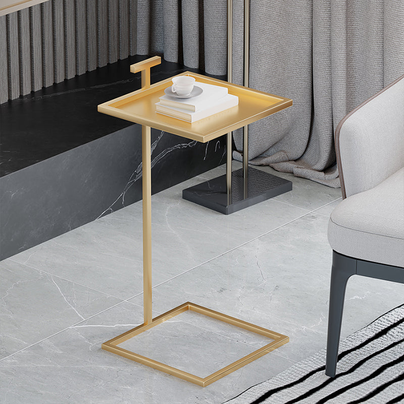 Mid-century Modern Square Tray Top Side Table 23.23" Tall Metal C End Table