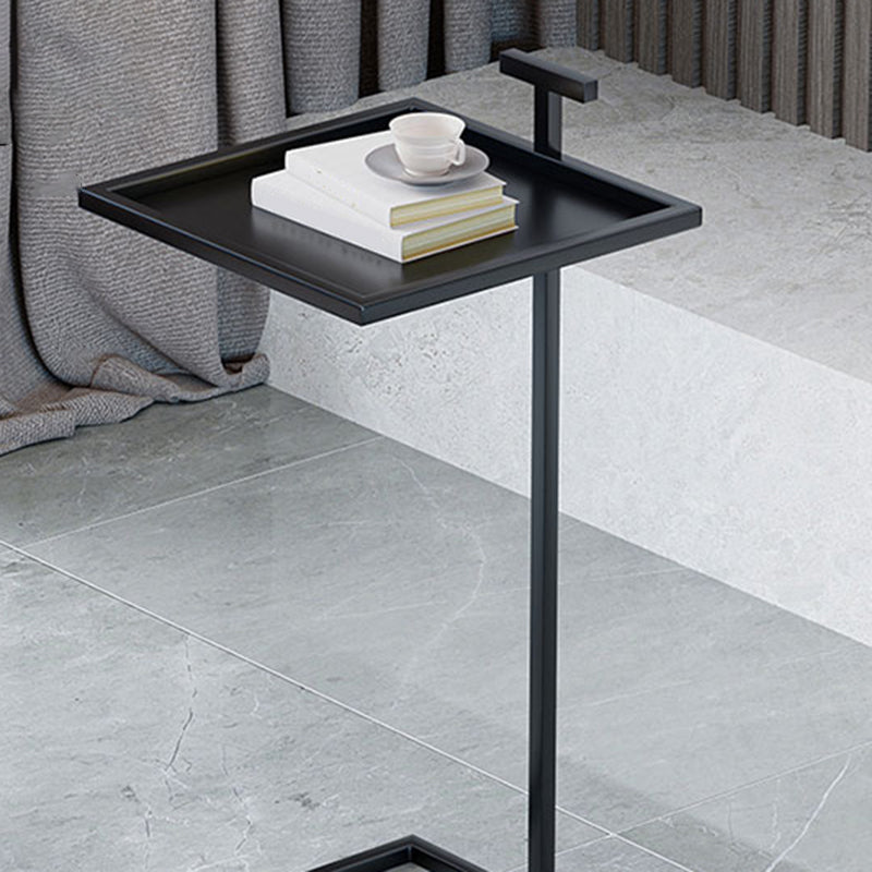 Mid-century Modern Square Tray Top Side Table 23.23" Tall Metal C End Table
