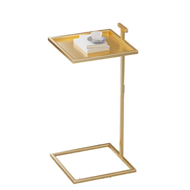 Mid-century Modern Square Tray Top Side Table 23.23" Tall Metal C End Table
