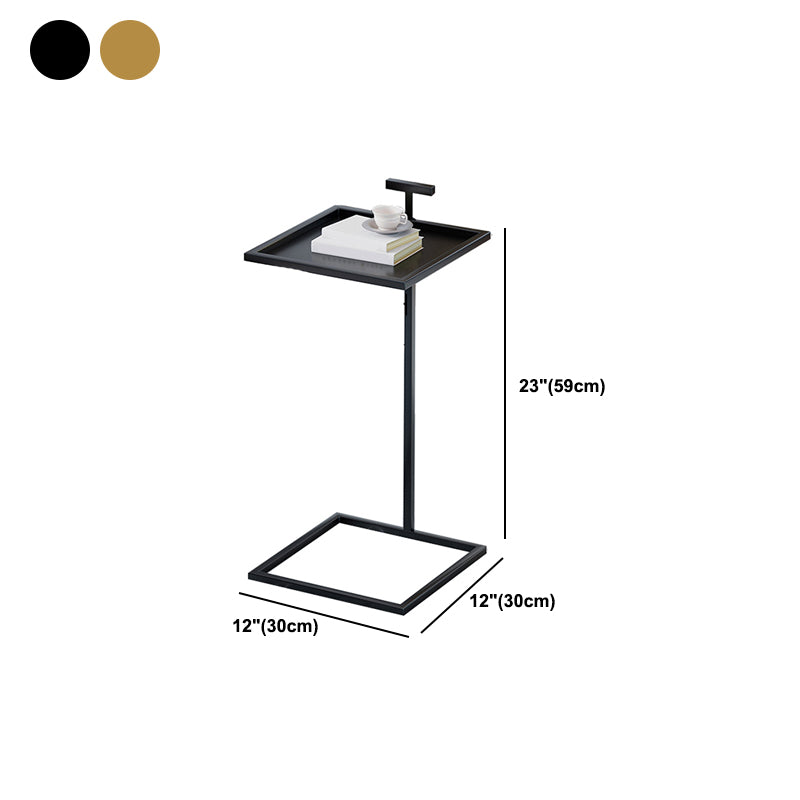 Mid-century Modern Square Tray Top Side Table 23.23" Tall Metal C End Table