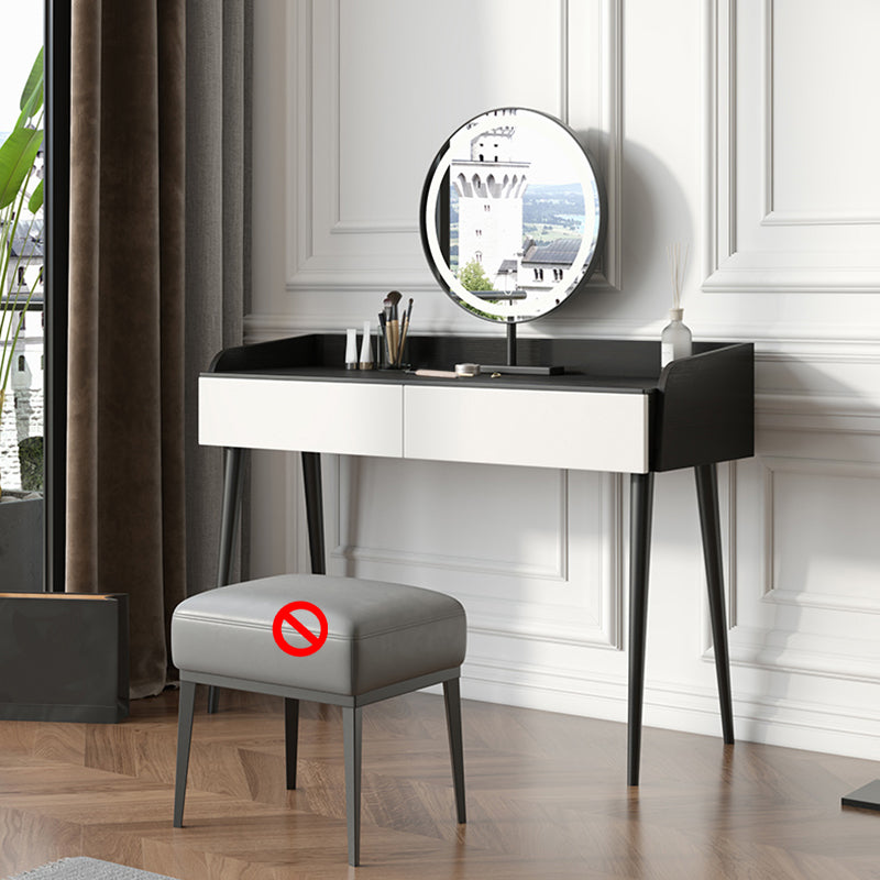 Black Stone Top Vanity Table Set Modern Simple Drawers in Included Makeup Dressing Table