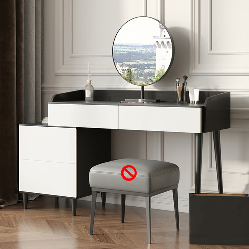 Black Stone Top Vanity Table Set Modern Simple Drawers in Included Makeup Dressing Table