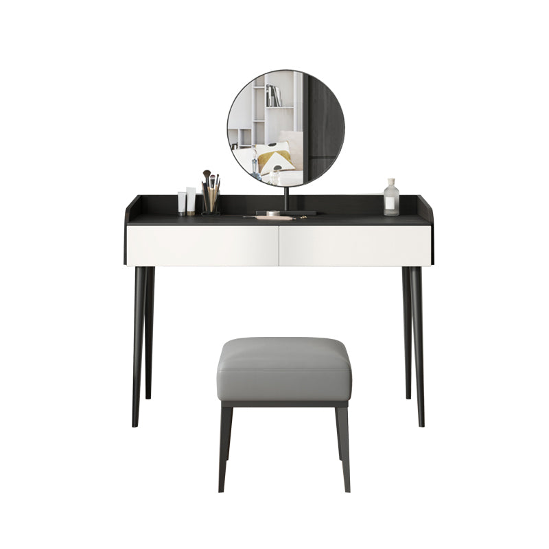 Black Stone Top Vanity Table Set Modern Simple Drawers in Included Makeup Dressing Table