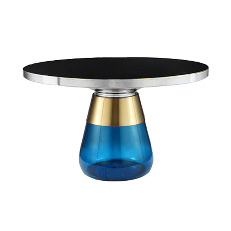 29.53 inch Wide Contemporary Sofa Side Accent Table Glass Round Side End Table
