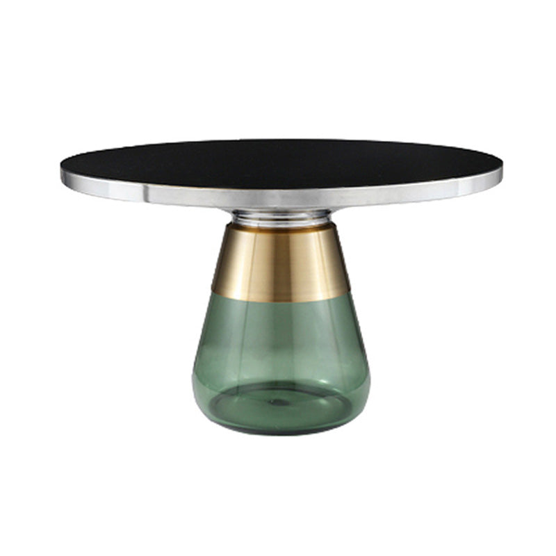 29.53 inch Wide Contemporary Sofa Side Accent Table Glass Round Side End Table